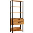 Ver imagem 1 de Estante 5 Prateleiras 02 Gavetas Escritório Trend 185x73 cm Freijó Preto Fosco - Lyam Decor