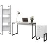 Kit para Escritório Estante Soul com Mesa Industrial Soft e Gaveteiro Work Branco - Lyam Decor - 1
