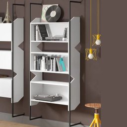 Kit para Escritório Estante Soul com Mesa Industrial Soft e Gaveteiro Work Branco - Lyam Decor - 2 Kit para Escritório Estante Soul com Mesa Industrial Soft e Gaveteiro Work Branco - Lyam Decor - 2