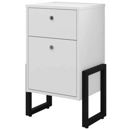 Kit para Escritório Estante Soul com Mesa Industrial Soft e Gaveteiro Work Branco - Lyam Decor - 6 Kit para Escritório Estante Soul com Mesa Industrial Soft e Gaveteiro Work Branco - Lyam Decor - 6