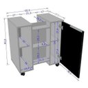 Ver imagem 3 de Gabinete de Coluna para Banheiro 01 Porta com Rodízios Pequin Branco Ripado - Lyam Decor