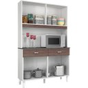 Ver imagem 2 de Armário para Cozinha 8 Portas 2 Gavetas - Kit Manu 8P - Amêndoa/Capucc