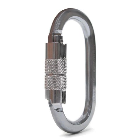 Mosquetão Sideup Aço Oval Tripla Trava Automática 25kn Ce En Nbr Cromado