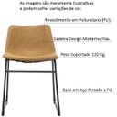 Ver imagem 2 de Cadeira Decorativa Sala de Estar Recepção Fixa Maia Pu Caramelo - Gran Belo