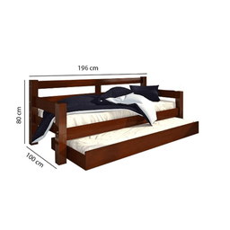 Bicama / Sofá Cama de Madeira Maciça - Confort Mod02 - 2