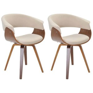 Kit 2 Cadeiras Giratória Decorativa para Escritório Home Office Ohana Linho Bege