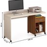 Mesa para Computador Slim 1 Gaveta com Rodízio Off White/Freijó - Giga Móveis - 3