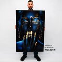Ver imagem 2 de Quadro Decorativo Caixa Mulher Azul e Dourada Tacolado Moldura Caixa Alta 4,5cm Madeira sem Vidro 80