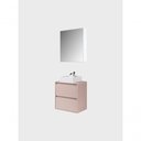 Ver imagem 1 de Gabinete para Banheiro com Cuba e Armario 60cm Mdf Rosa Dubai - On Móveis
