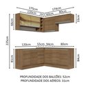 Ver imagem 4 de Armário de Cozinha Completa de Canto 349cm Rustic Glamy Madesa 02