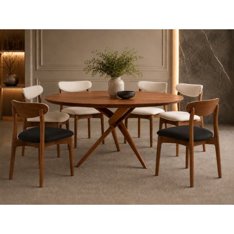 Sala Jantar Maciça Luxo 06 Lugares Pisa - Essenza Móveis