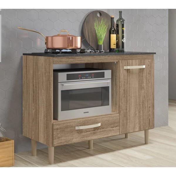 Balcão Para Cooktop E Forno Eletrico Fit 2954 Carvalho Rustico Nicioli ...