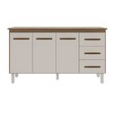 Ver imagem 1 de Kit Balcão Gabinete 138cm Carina Savana/off-white com Tampo 140cm Savana