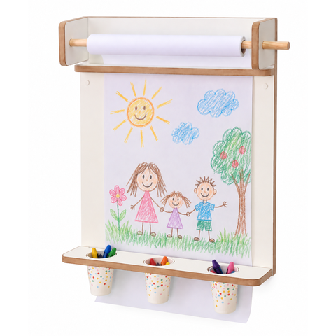 Lousa de Parede Branca Infantil – Criativa para Desenho e Pintura (Duo) + Bobina de Papel