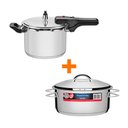 Ver imagem 1 de KIT - Panela de pressão inox 4,5L Brava + Panela Inox Fundo Triplo 4,7L - Tramontina