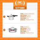 Ver imagem 2 de KIT - Panela de pressão inox 4,5L Brava + Panela Inox Fundo Triplo 4,7L - Tramontina