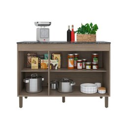 Balcão 119cm 3 Portas Karen Malbec/Avelã - Peternella - 6