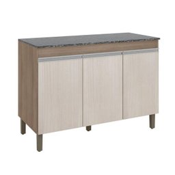 Balcão 119cm 3 Portas Karen Malbec/Avelã - Peternella - 1