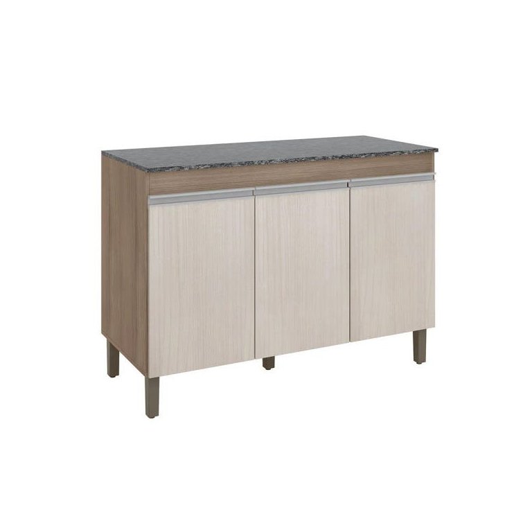 Balcão 119cm 3 Portas Karen Malbec/Avelã - Peternella