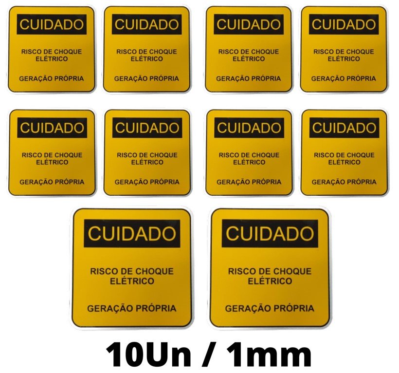 Placa Cuidado - Geração Própria - Padrão CPFL Tam 13x13 CA 1mm 10un