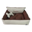 Ver imagem 1 de Cama P Dourado e Marrom Pet Colchão para Cachorro Caminha P Caes e Gatos Personalizada com Nomes