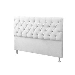 Cabeceira Mais Calçadeira Baú Casal 140cm Para Cama Box Sofia Corino Branco - 3