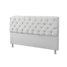 Cabeceira Mais Calçadeira Baú Casal 140cm para Cama Box Sofia Corino Branco - 5