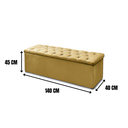 Ver mais imagens de Cabeceira Mais Calçadeira Baú Casal 140cm para Cama Box Sofia Suede Bege
