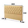 Cabeceira Mais Calçadeira Baú Casal 140cm para Cama Box Sofia Suede Bege - 4