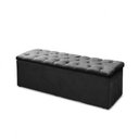 Ver imagem 2 de Cabeceira Mais Calçadeira Baú Casal 140cm Para Cama Box Sofia Suede Preta