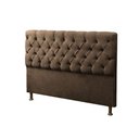 Ver imagem 2 de Cabeceira Mais Calçadeira Baú Casal 140cm Para Cama Box Sofia Suede Marrom