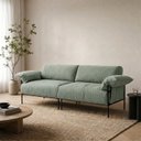 Ver imagem 1 de Sofá Living Modular Industrial 2 Lugares Basileia 240cm Yescasa Veludo Tx Verde Pistache