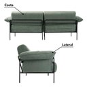 Ver imagem 5 de Sofá Living Modular Industrial 2 Lugares Basileia 240cm Yescasa Veludo Tx Verde Pistache