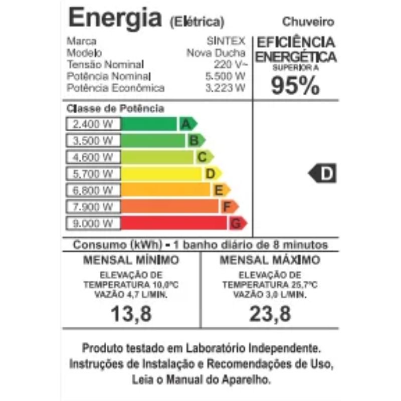 Chuveiro Nova Ducha Premium 220v 5.500w - Dp255 Sintex - 7