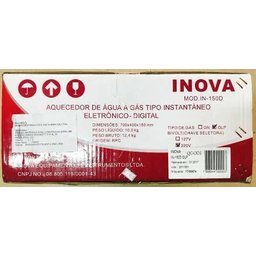 Aquecedor A Gás Eletrônico Digital Bivolt IN-150D GLP Inova - 6