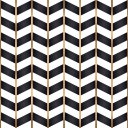 Ver imagem 1 de Papel de Parede Chevron Branco, Preto e Dourado - 3,00x0,50m