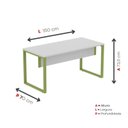 Ver imagem 4 de Escrivaninha Mesa Escritório X 150cm Industrial Cinza e Verde Miró