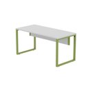 Ver imagem 6 de Escrivaninha Mesa Escritório X 150cm Industrial Cinza e Verde Miró