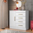 Ver imagem 2 de Cômoda Montevidéu 4 Gavetas Branco/Rosa Flex Demóbile