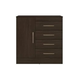 Cômoda Montevidéu 4 gavetas 1 porta Ébano Touch - Demóbile - 2