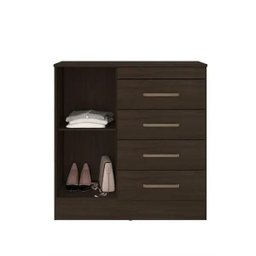 Cômoda Montevidéu 4 gavetas 1 porta Ébano Touch - Demóbile - 3