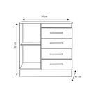 Ver imagem 4 de Cômoda Montevidéu 4 gavetas 1 porta Ébano Touch - Demóbile