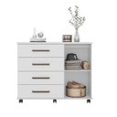 Ver imagem 2 de COMODA FLORA 4 GAVETAS 1 PORTA COM CORREDIÇAS TELESCÓPICAS BRANCO - DEMÓBILE