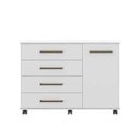 Ver imagem 3 de COMODA FLORA 4 GAVETAS 1 PORTA COM CORREDIÇAS TELESCÓPICAS BRANCO - DEMÓBILE