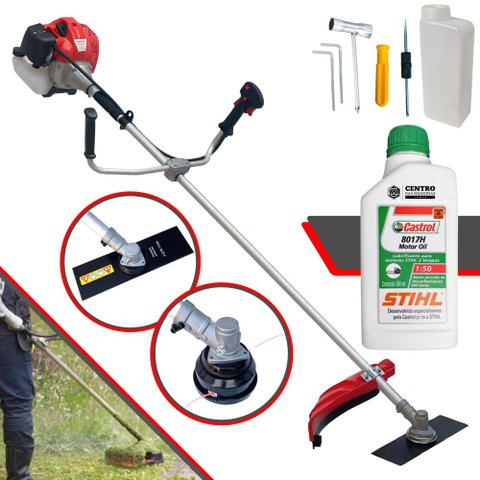 Roçadeira Anmax Cg430p-tb À Gasolina 43cc 9.000rpm 2hp de Potência + Óleo Stihl 2t