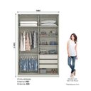 Ver imagem 3 de Guarda Roupa Seletto 02 Portas Deslizantes Areia Hp/jequitibá - Henn