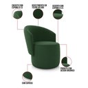Ver imagem 3 de Poltrona Decorativa Orgânica Fixa para Sala Kit 2 Malu Veludo Verde M11 - D’Rossi