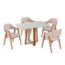 Ver imagem 2 de Conjunto Mesa Viena com Tampo Off White e 4 Cadeiras Serena Estofadas com Braços de Corda Artesanal