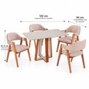 Ver imagem 6 de Conjunto Mesa Viena com Tampo Off White e 4 Cadeiras Serena Estofadas com Braços de Corda Artesanal