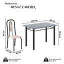 Ver imagem 3 de Conjunto de Mesa com 4 Cadeiras Lívia Preto/Bege